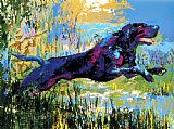 Labrador Canvas Paintings - Black Labrador